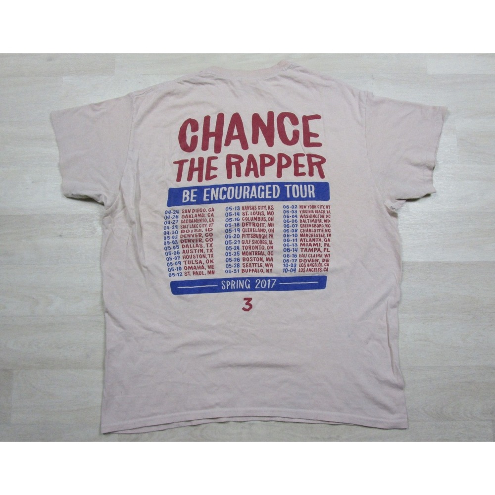Chance The Rapper T Shirt Men's (L) Be Encouraged Tour 2017 Rap Concert Hip Hop
